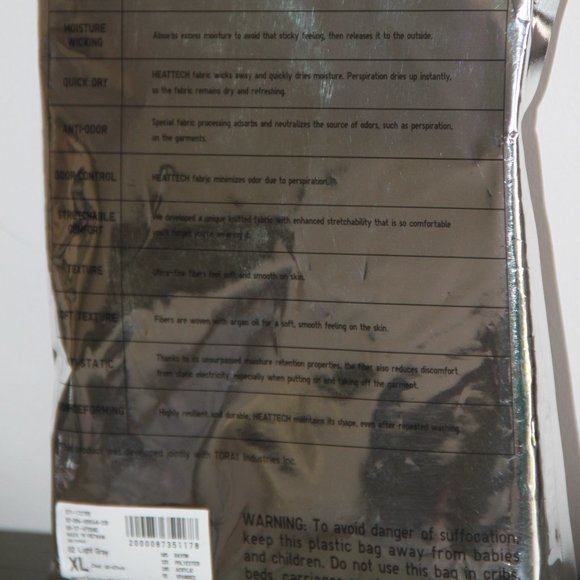 HEATTECH UNIQLO Men Crew Neck Short Sleeve Light Gray T-Shirt  Size XL - Picture 4 of 7